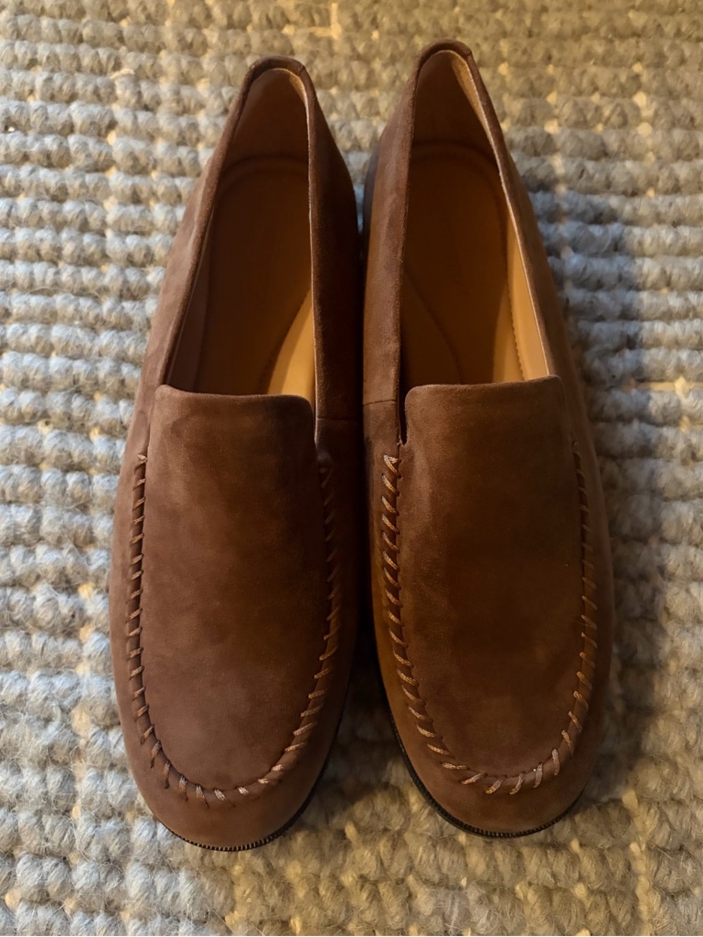 Nordstrom Women Suede Loafers Nokensington-Lea Slip-On Shoes in Tan